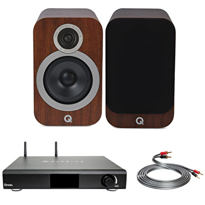 NuPrime Omnia A200 - Q Acoustics 3030i Walnut - QED XT40i 3M. Hi-Fi Müzik Sistemi